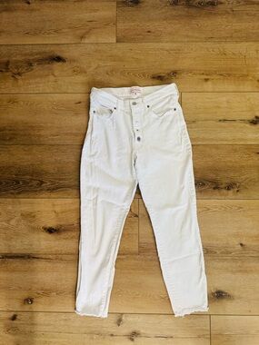 Lucky Brand White High-Rise Ankle Jeans